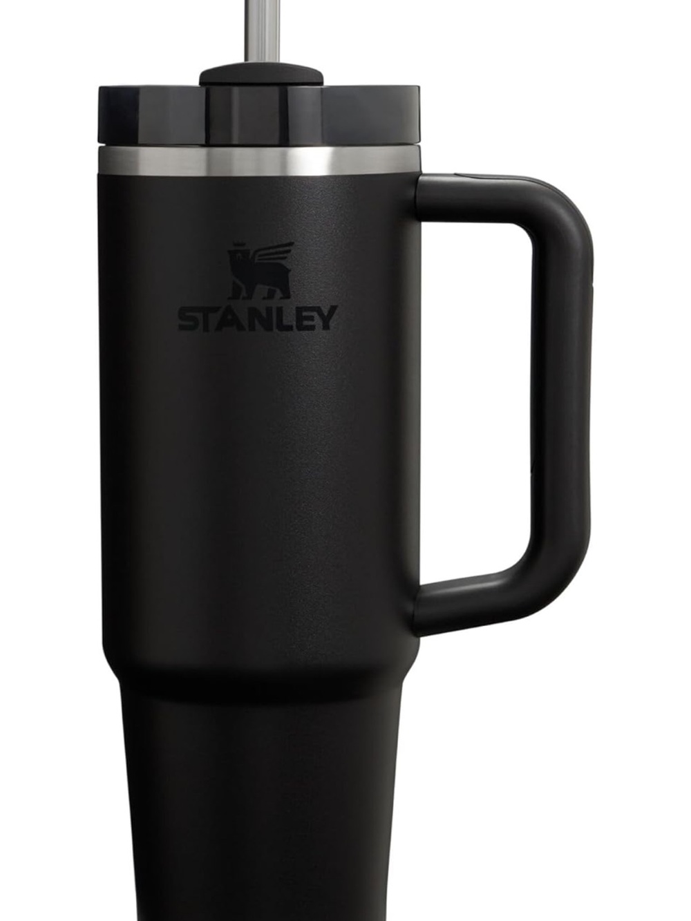 Stanley Black Insulated Mug with Handle and Straw